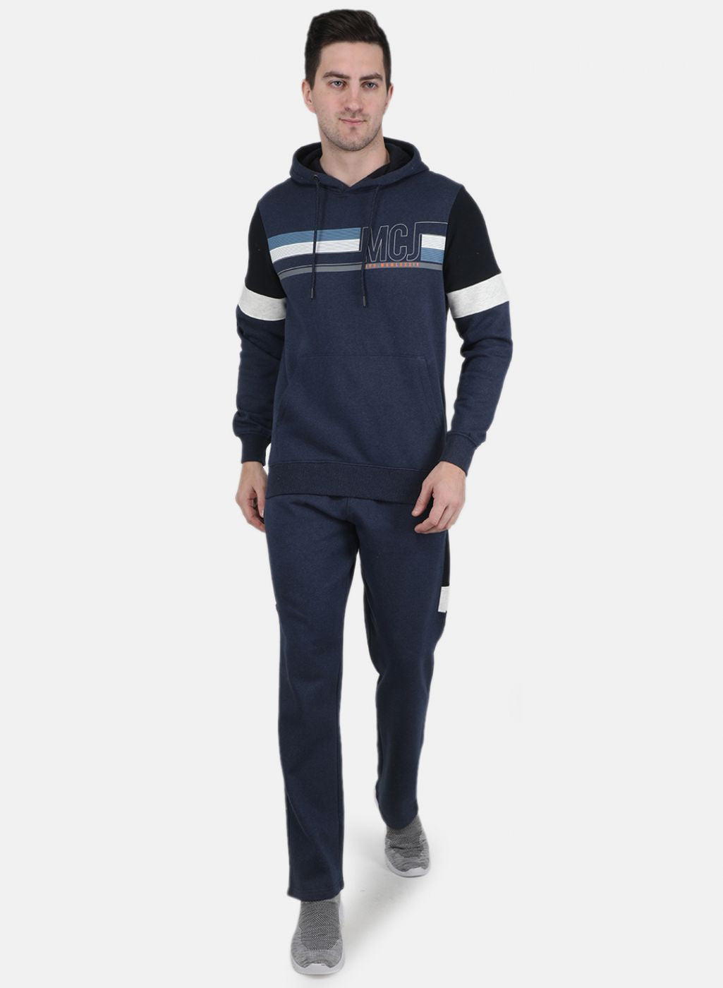 Men Blue Solid Tracksuit