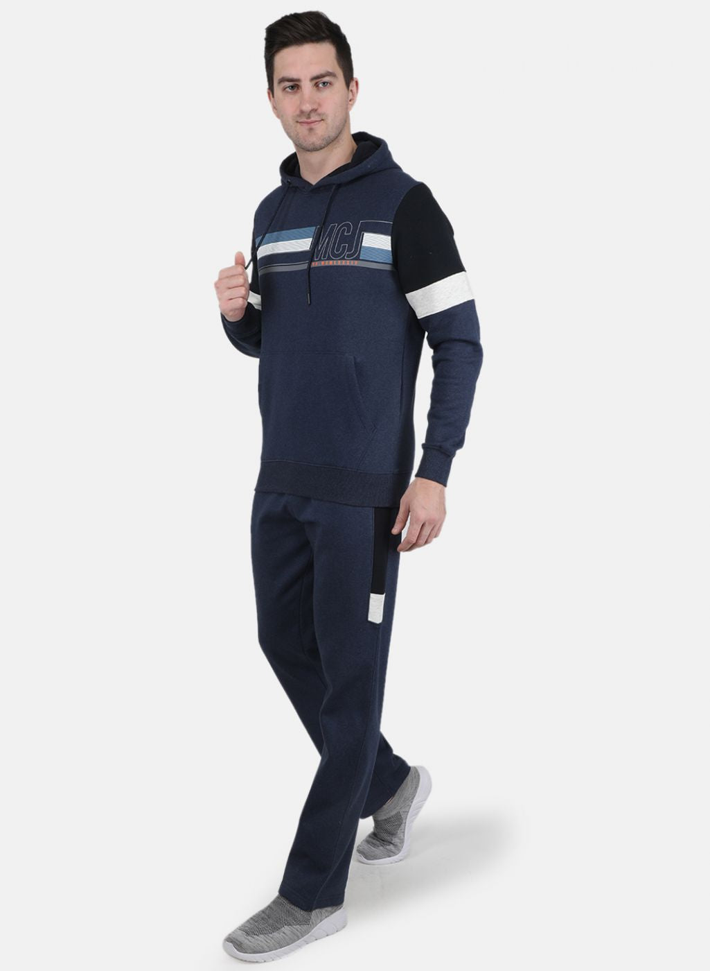 Men Blue Solid Tracksuit