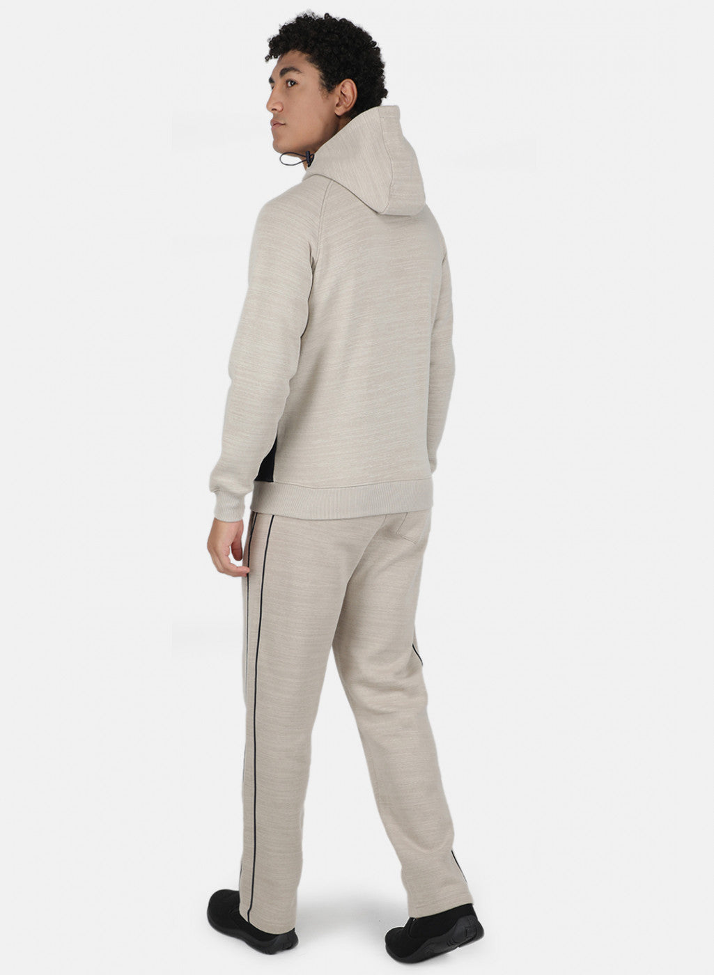 Men Beige Cut & Sew Tracksuit