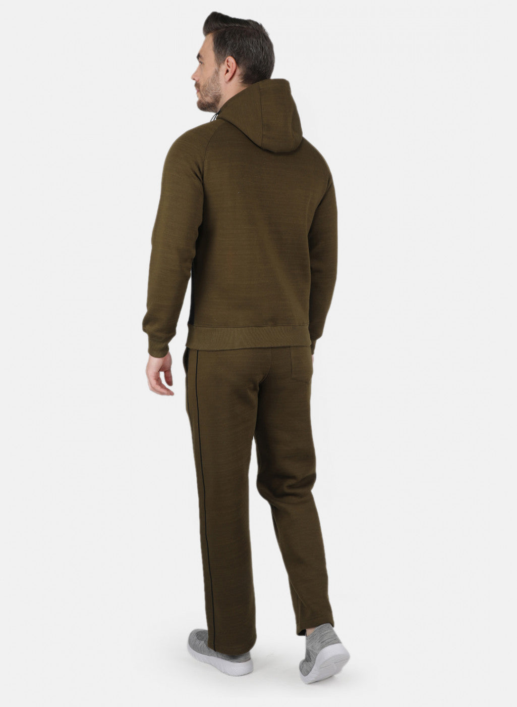 Men Olive Cut & Sew Tracksuit