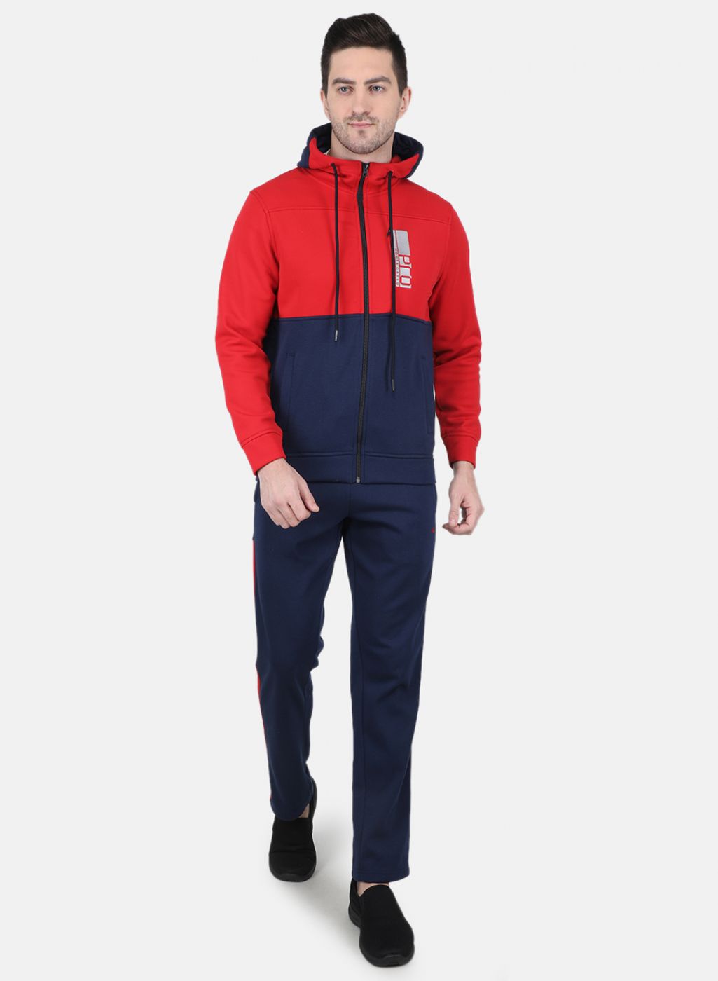 Men Red Solid Tracksuit