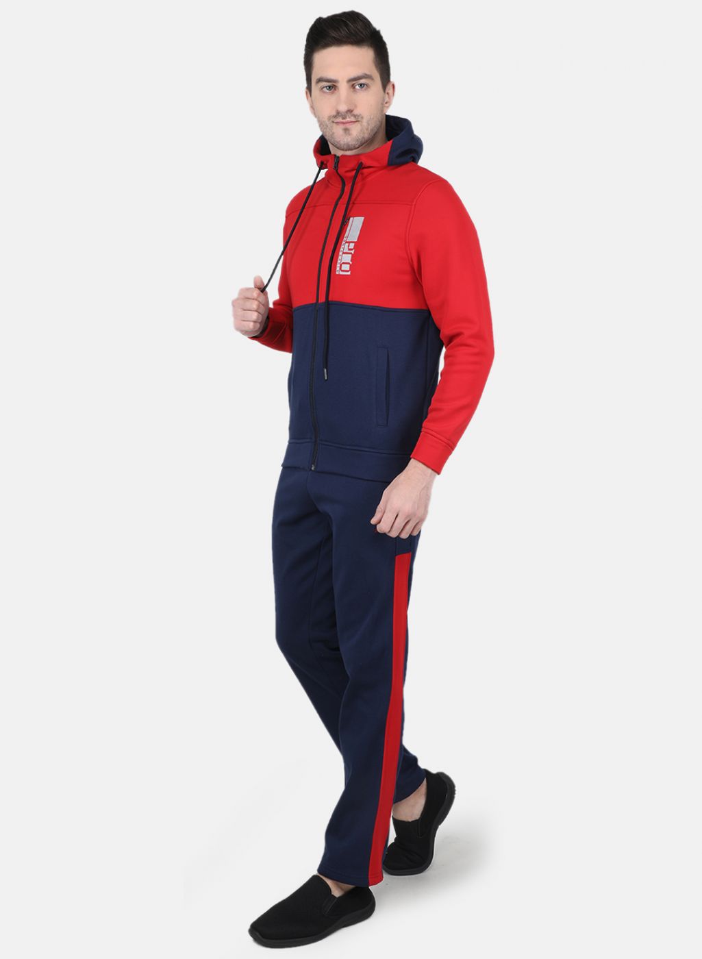 Men Red Solid Tracksuit