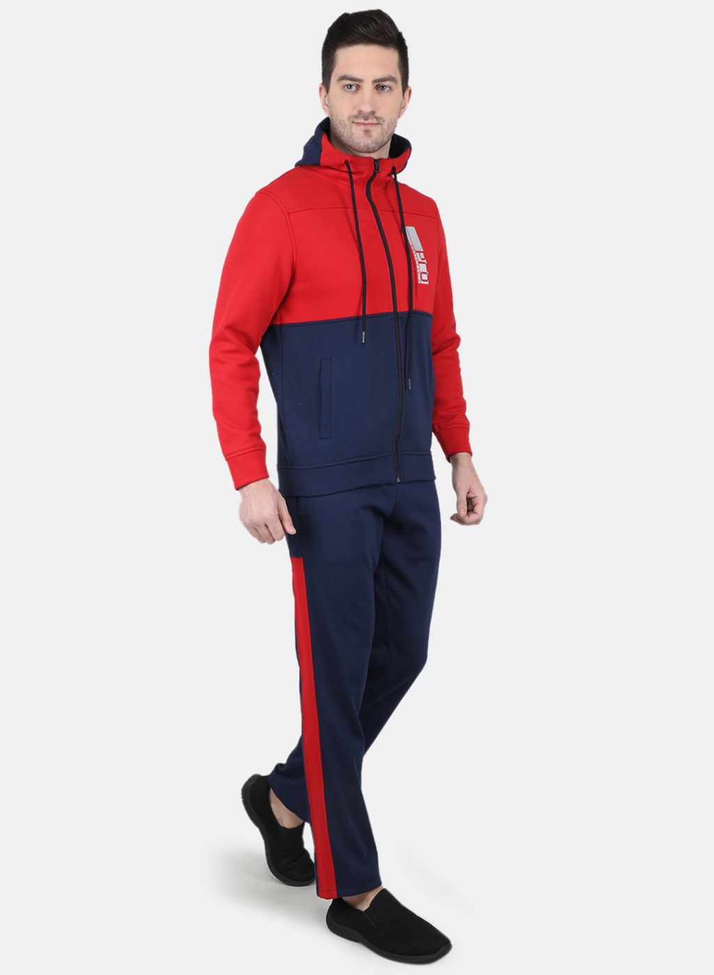 Men Red Solid Tracksuit