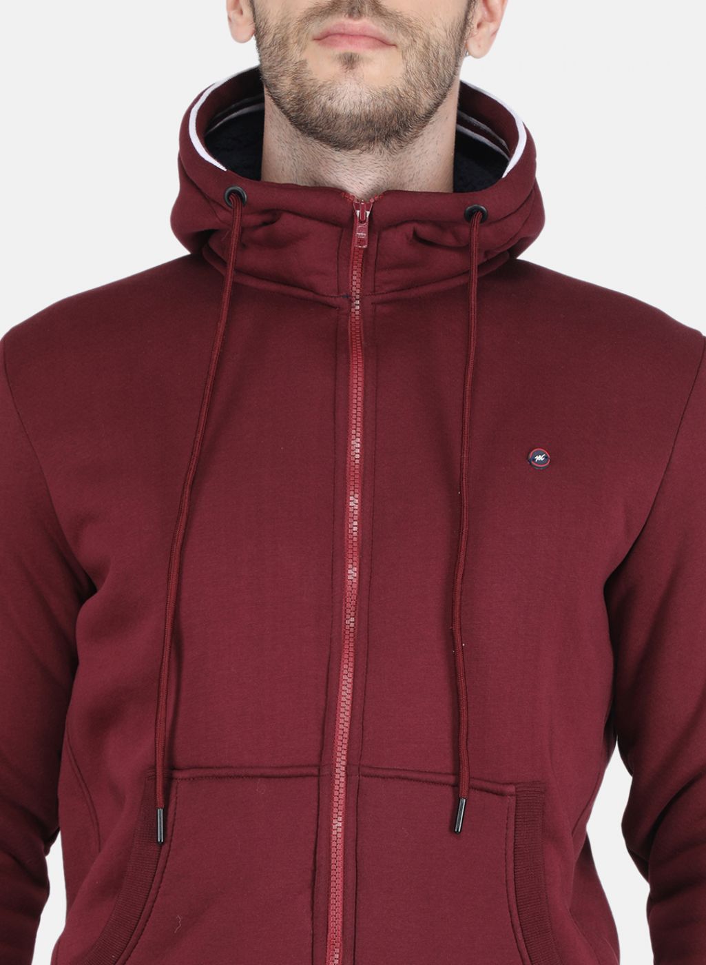 Men Maroon Solid Tracksuit