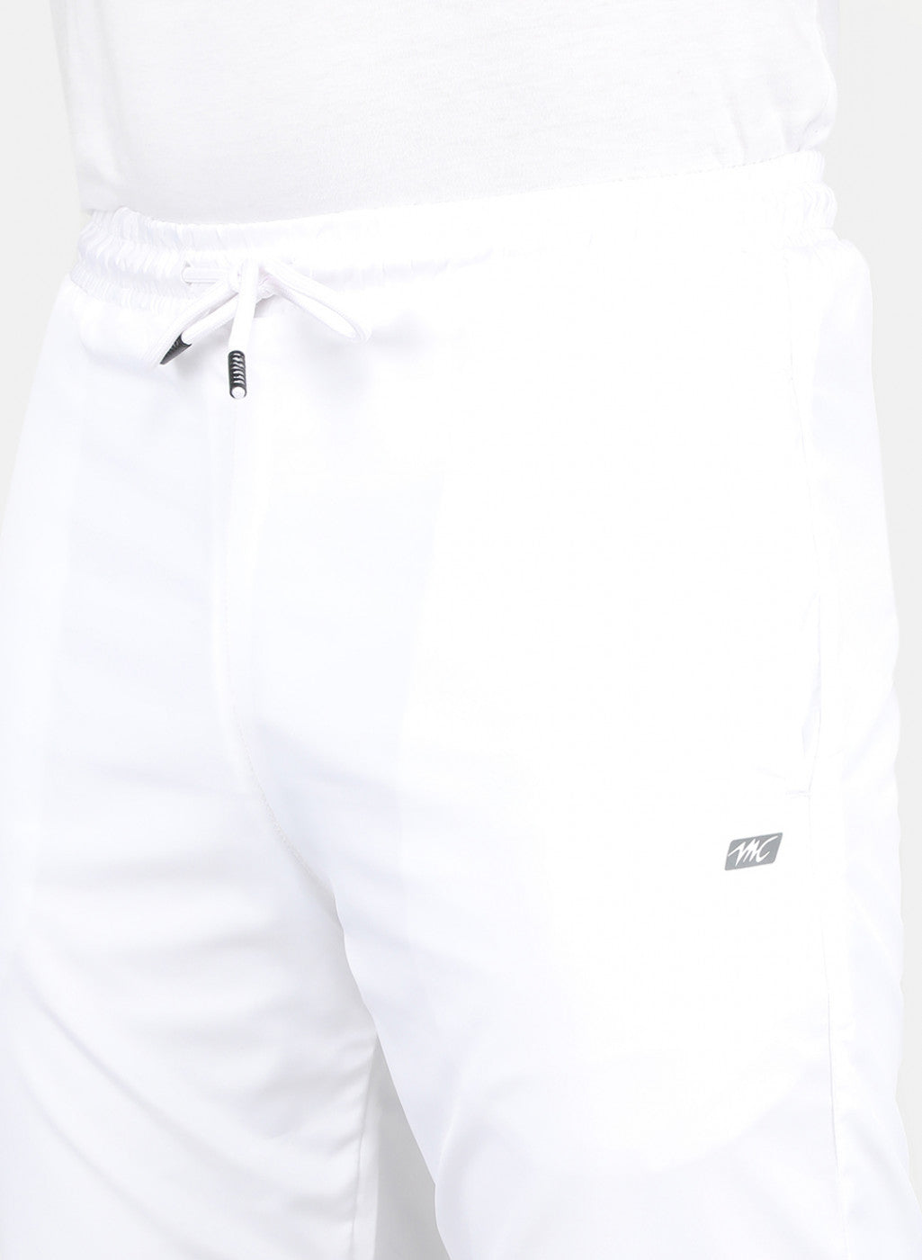 Men White Solid Tracksuit