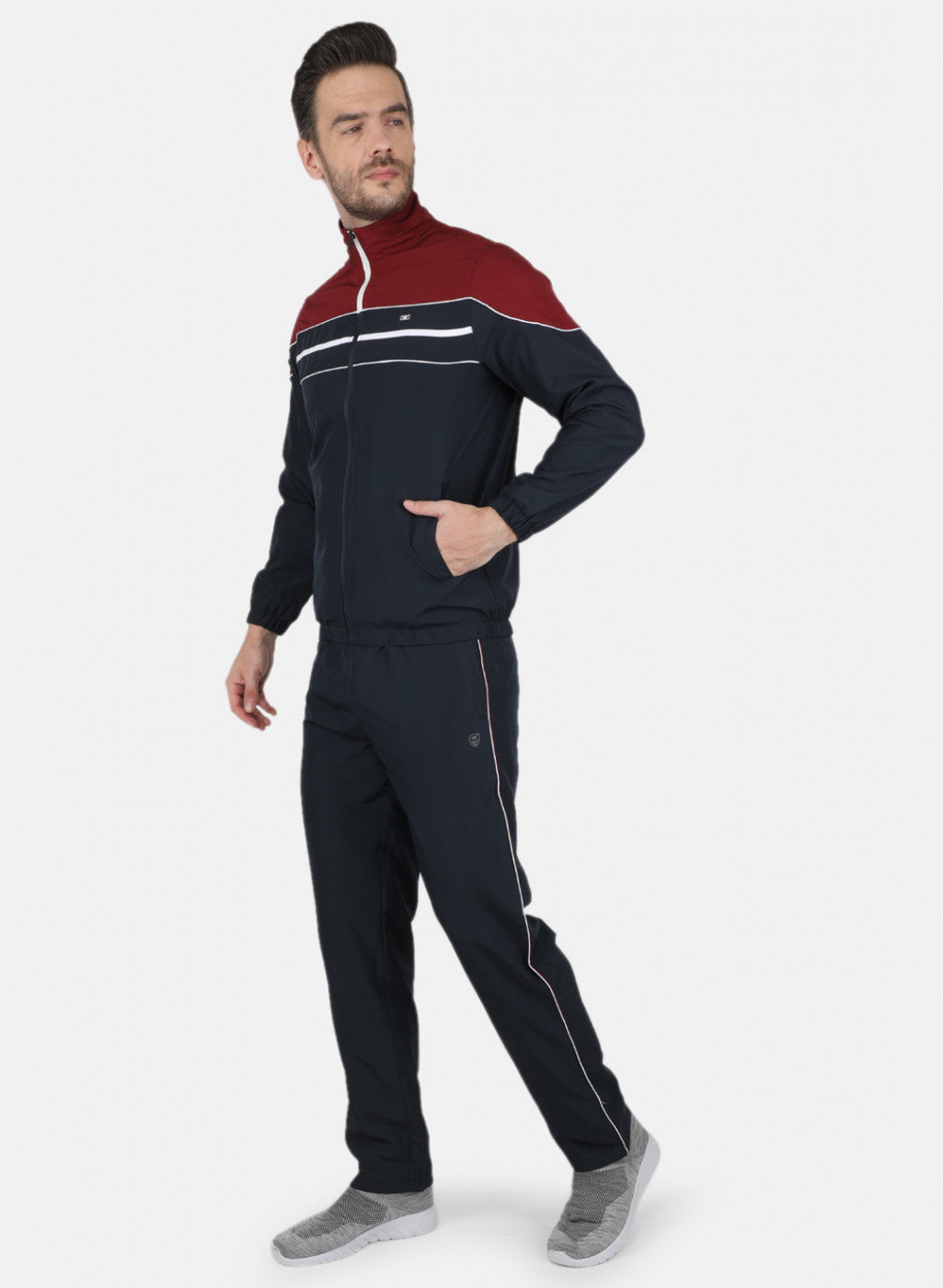 Men NAvy Blue Light Weight Cut & Sew Tracksuit