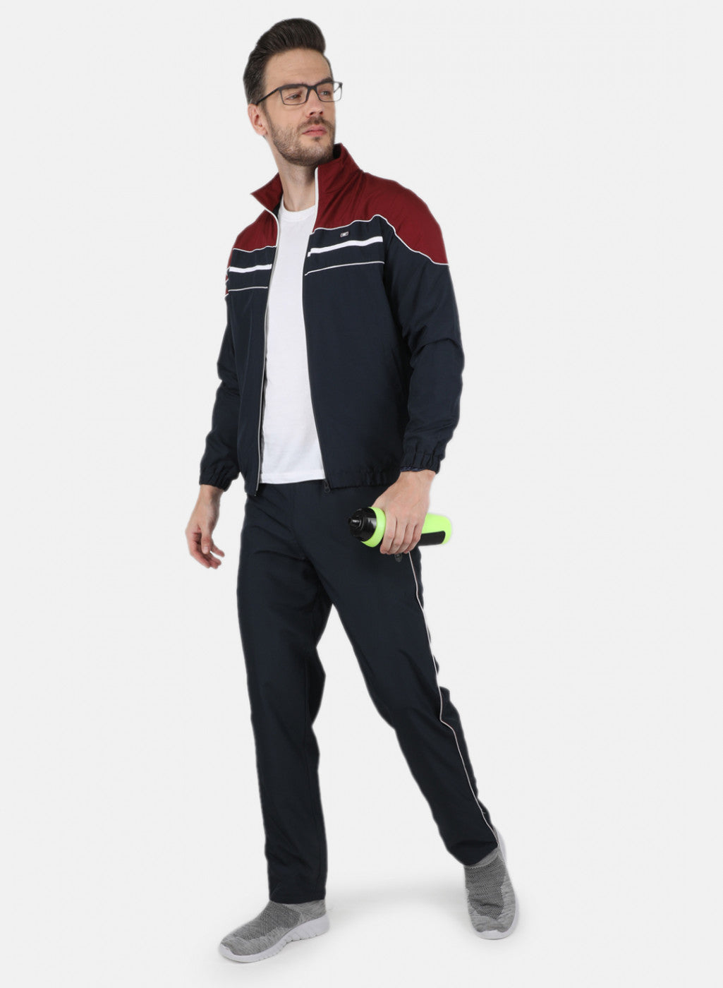 Men NAvy Blue Light Weight Cut & Sew Tracksuit