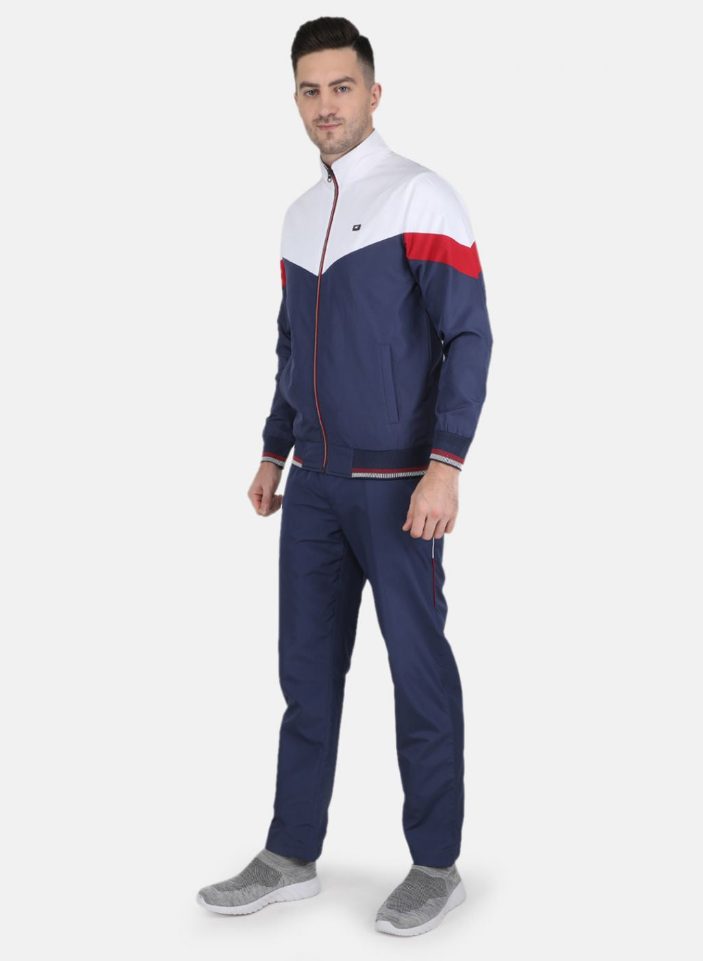 Men Blue Solid Tracksuit