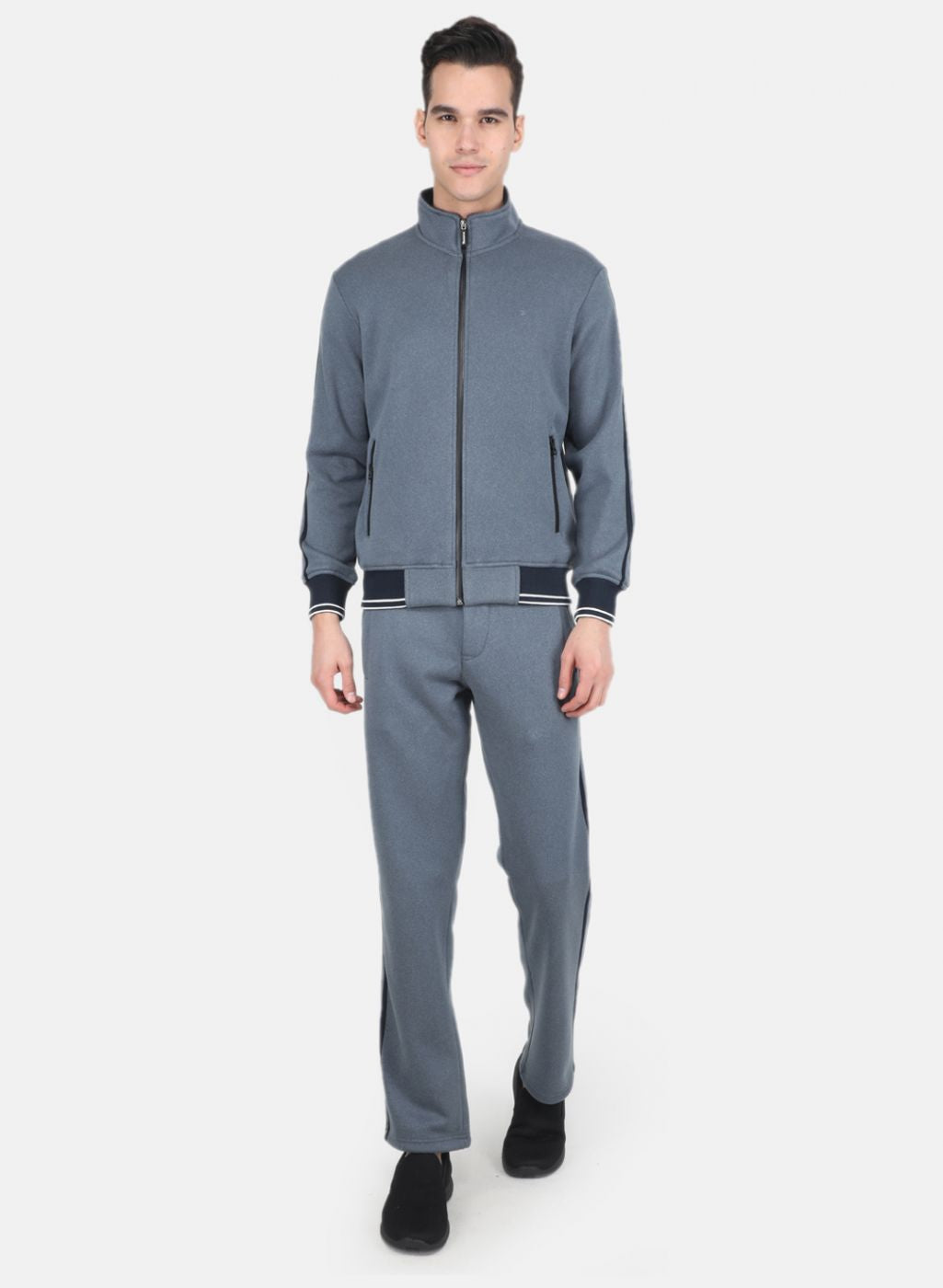 Men Blue Solid Tracksuit