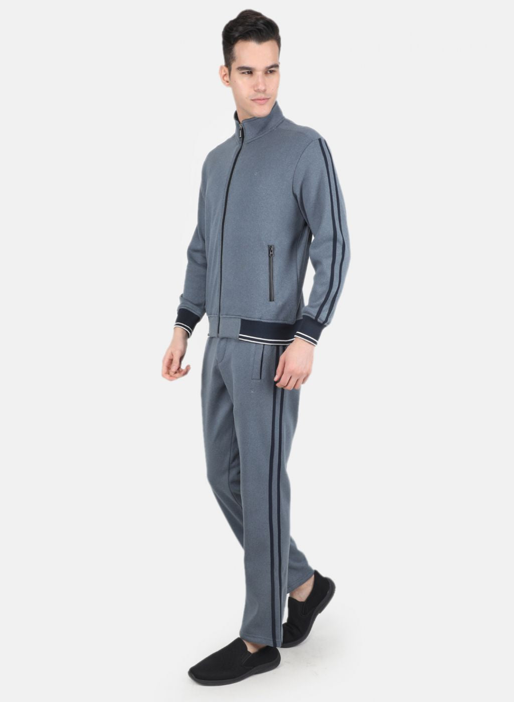 Men Blue Solid Tracksuit