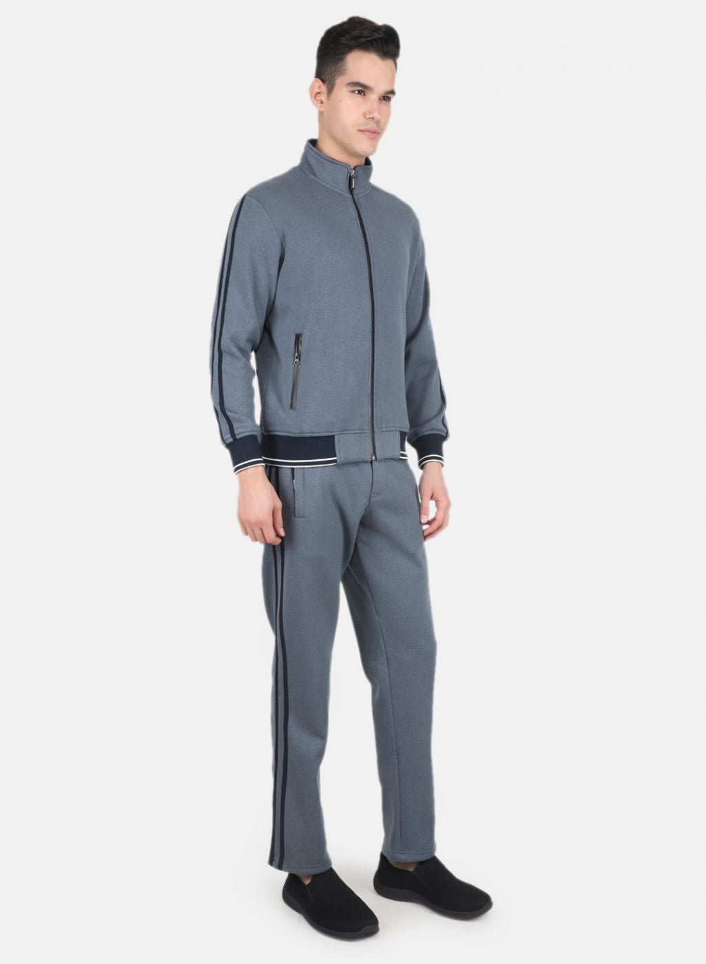 Men Blue Solid Tracksuit