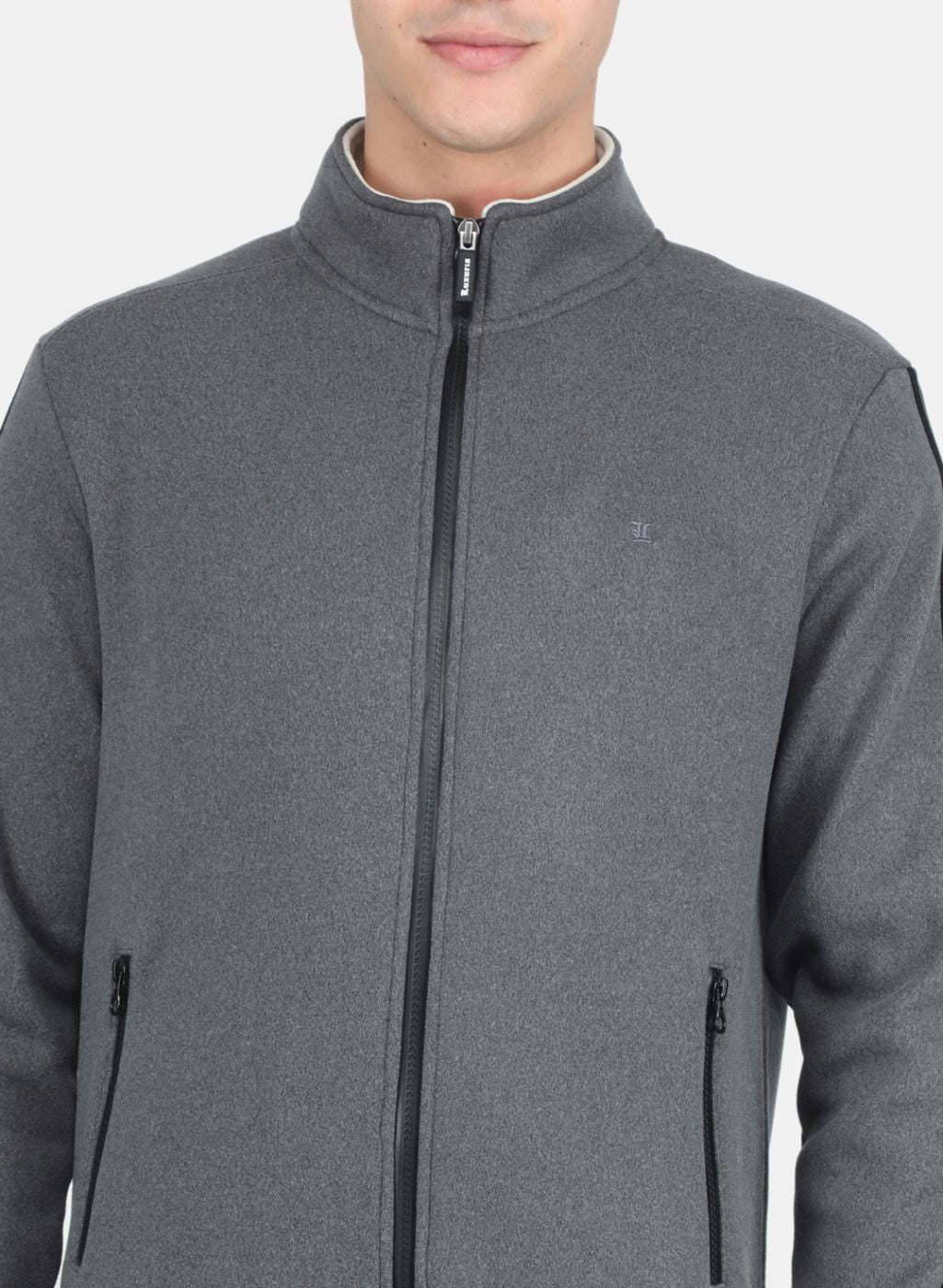 Men Grey Solid Tracksuit