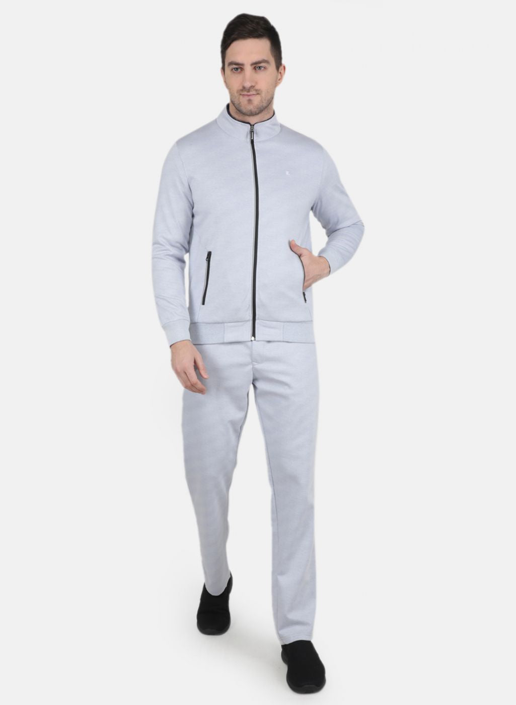 Men Blue Solid Tracksuit