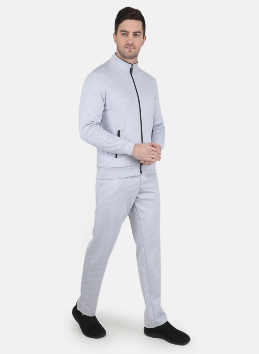 Men Blue Solid Tracksuit