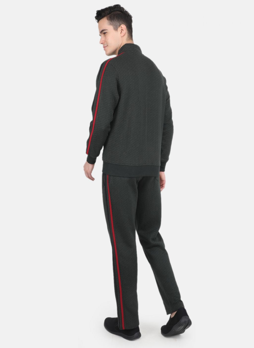 Men Olive Solid Tracksuit