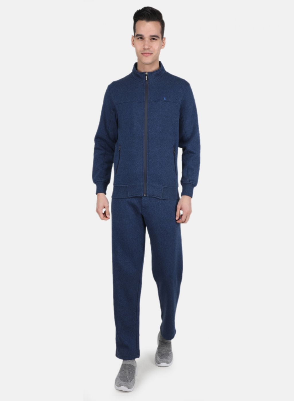 Men NAvy Blue Solid Tracksuit