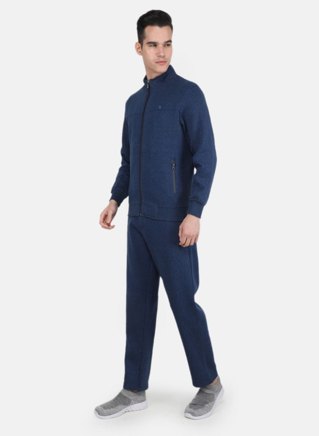 Men NAvy Blue Solid Tracksuit