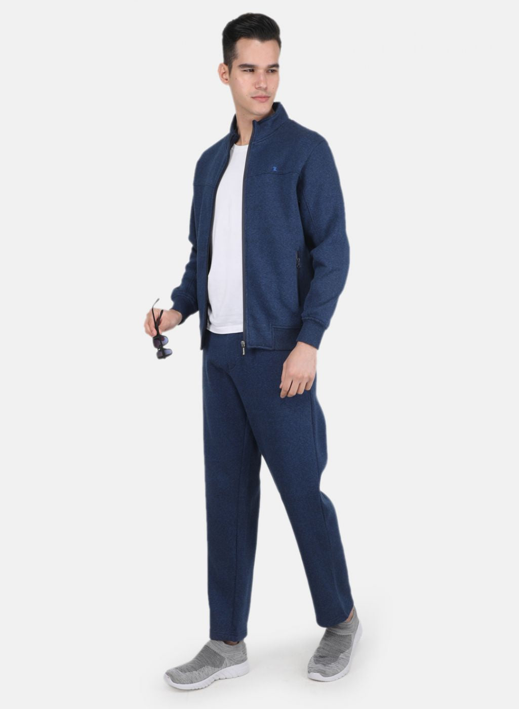 Men NAvy Blue Solid Tracksuit