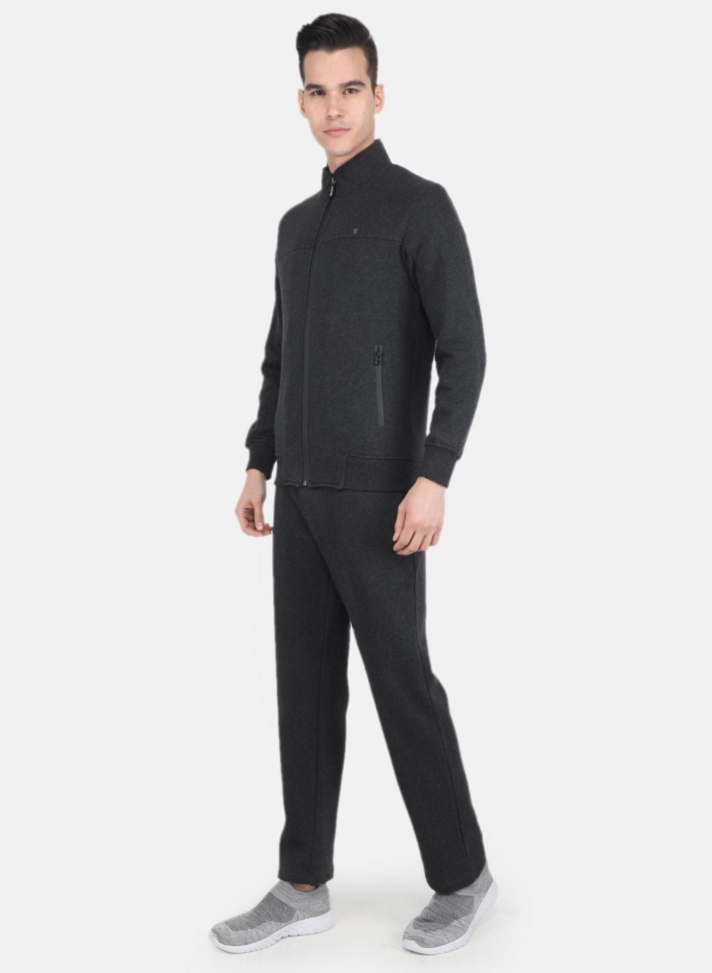 Men Black Solid Tracksuit