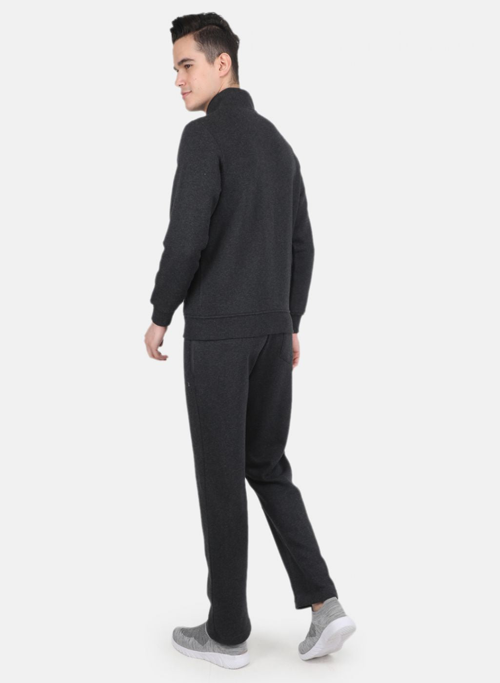 Men Black Solid Tracksuit