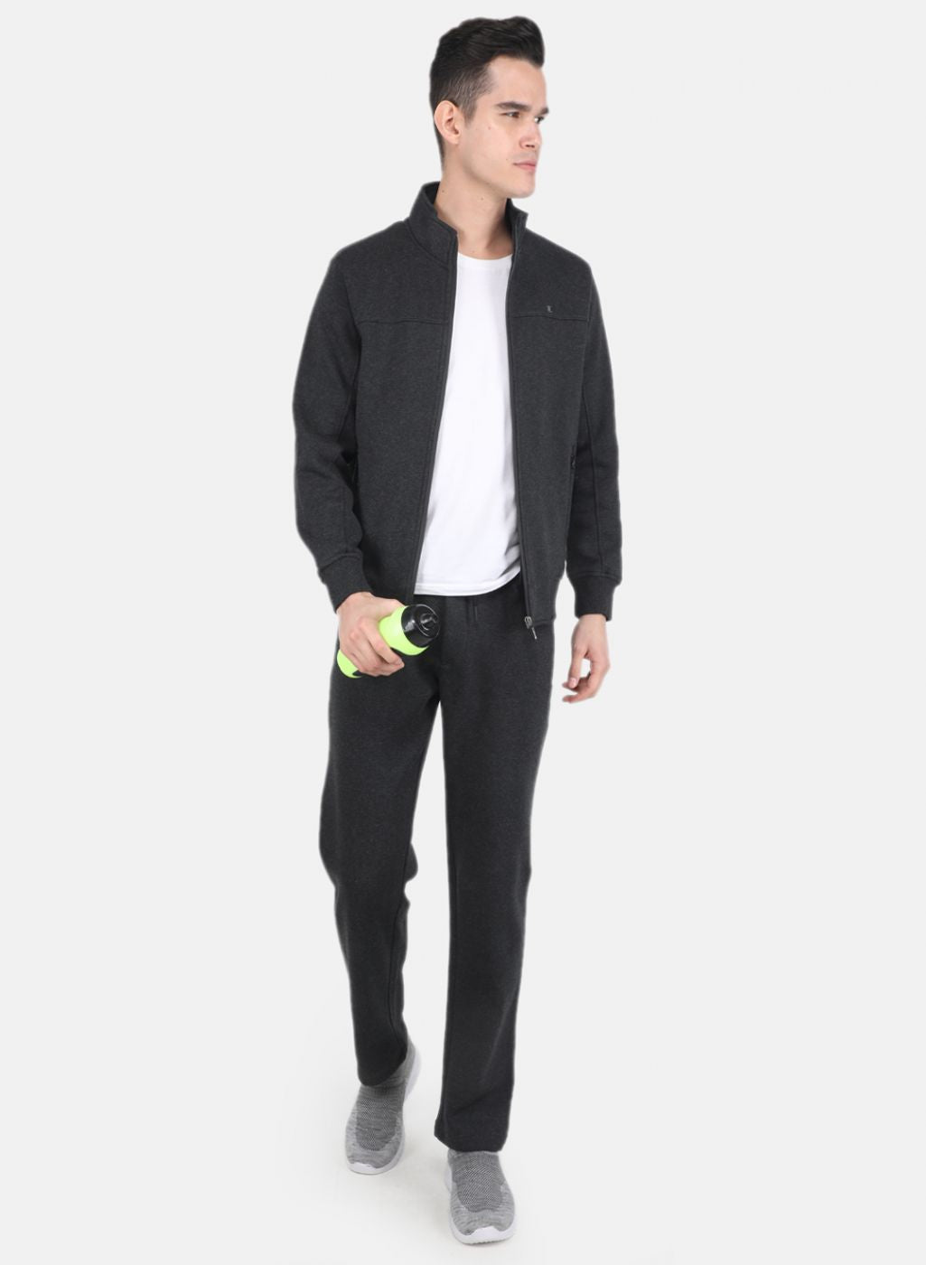 Men Black Solid Tracksuit