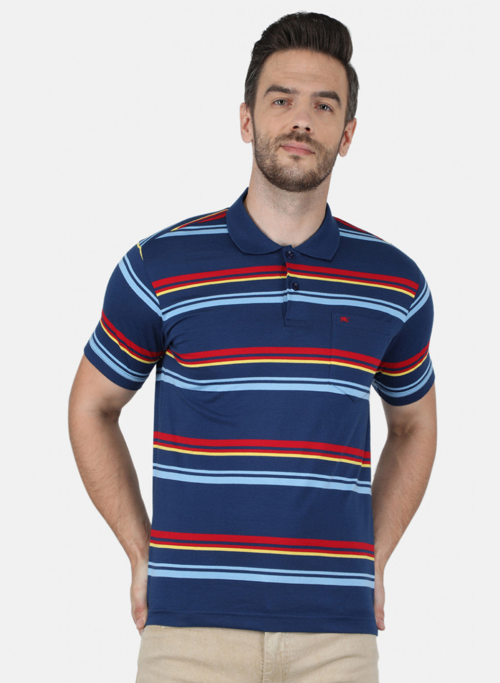 Men Blue Stripe T-Shirt