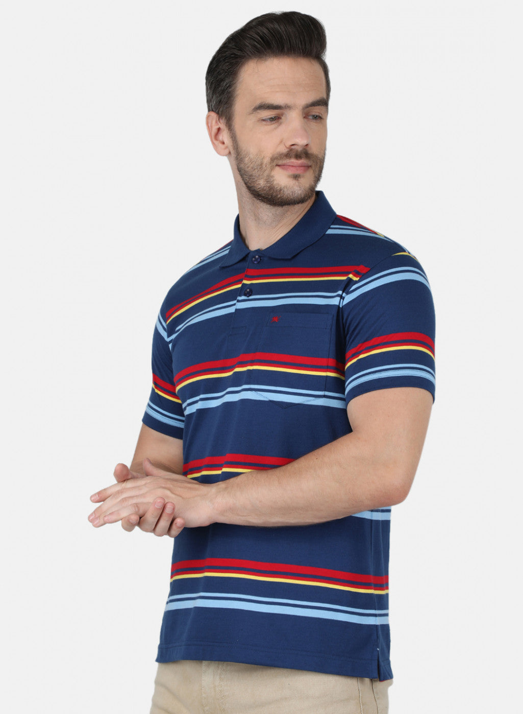 Men Blue Stripe T-Shirt