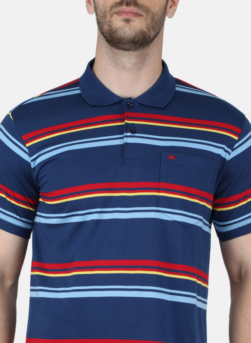 Men Blue Stripe T-Shirt