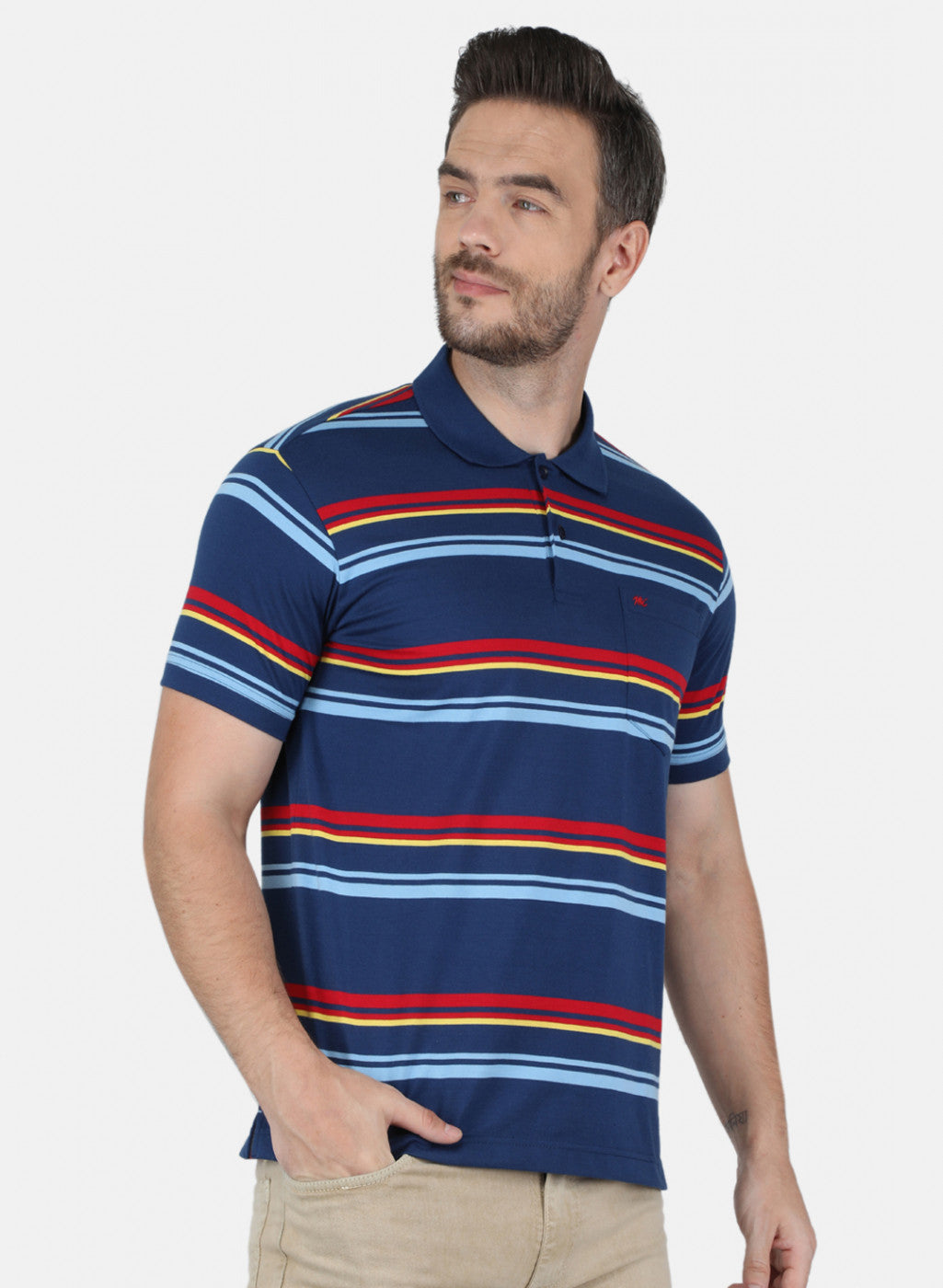 Men Blue Stripe T-Shirt