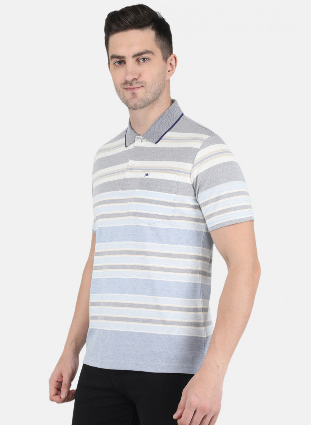 Men Blue Solid T-Shirt