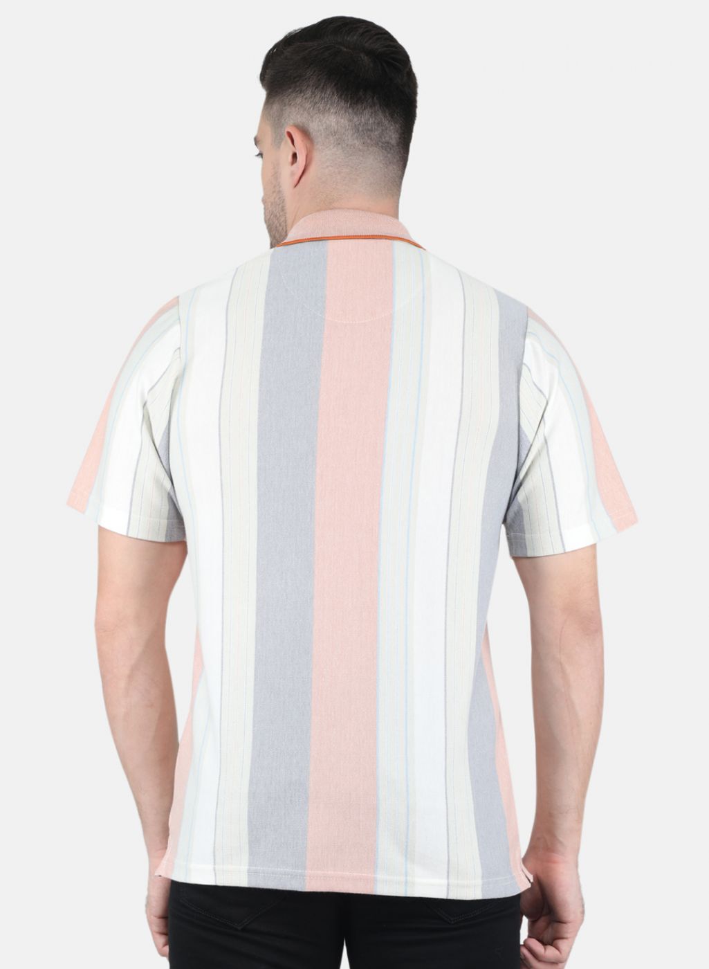 Men Peach Stripe T-Shirt