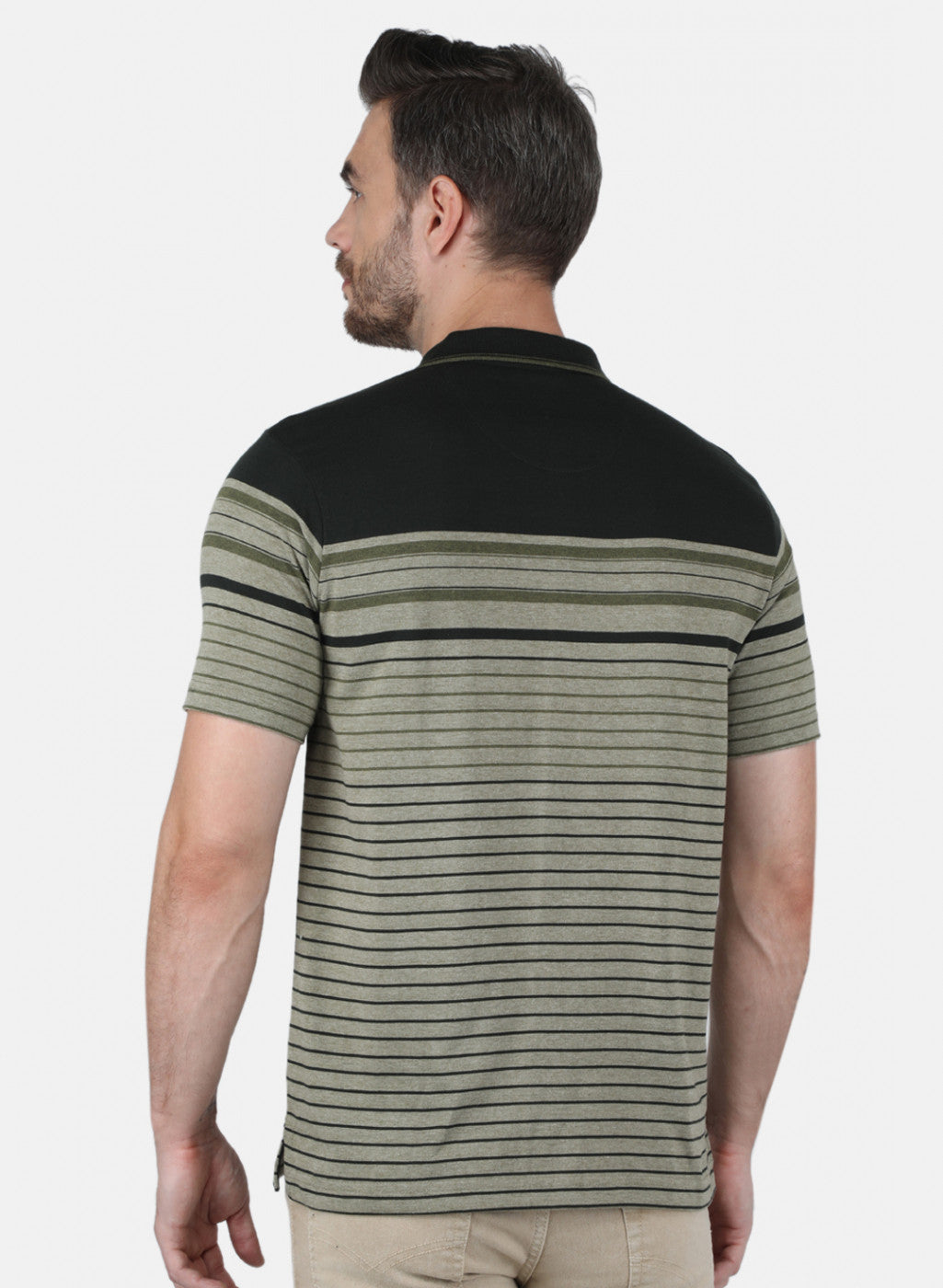 Men Olive Stripe T-Shirt