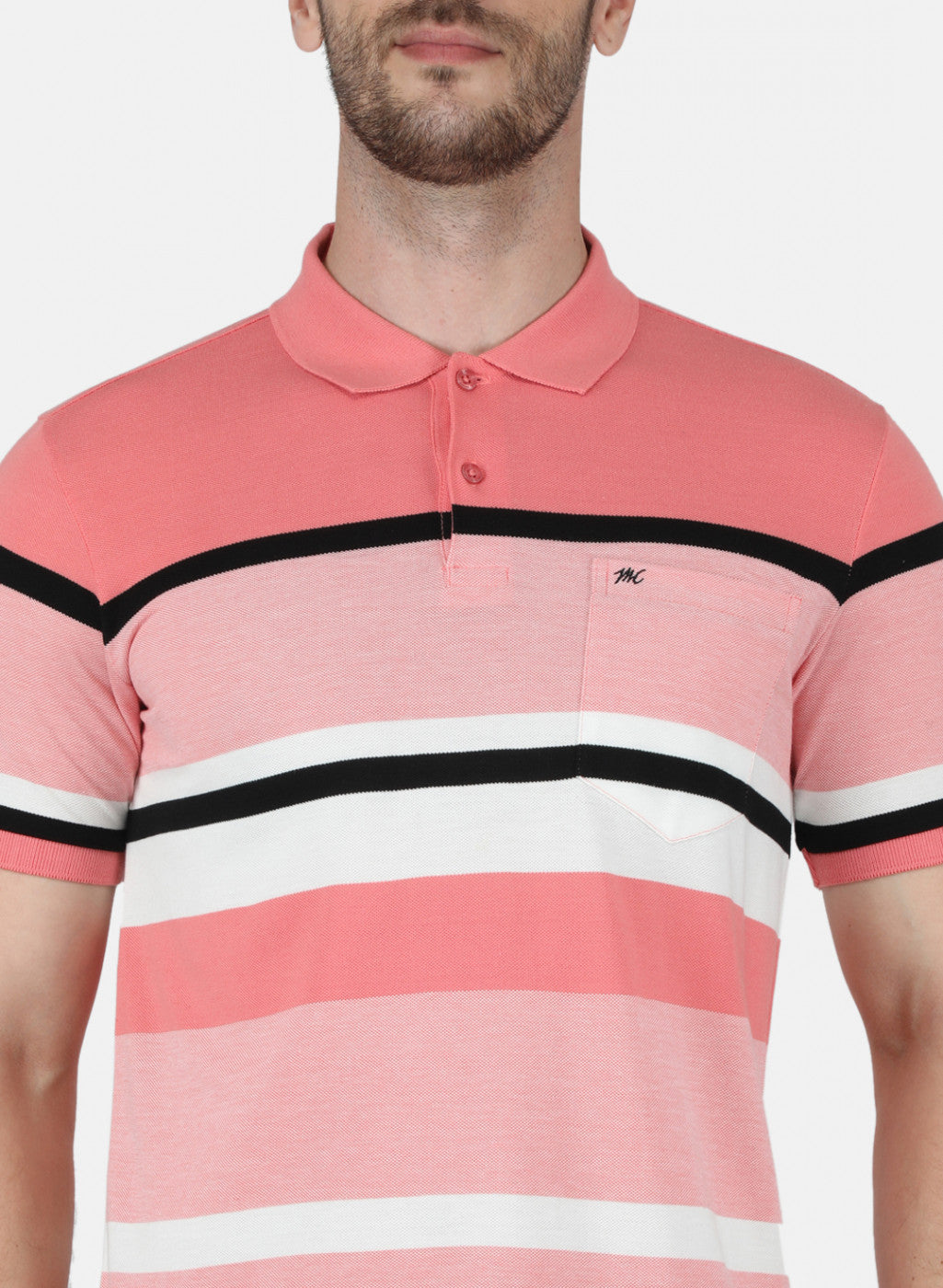 Men Peach Stripe T-Shirt