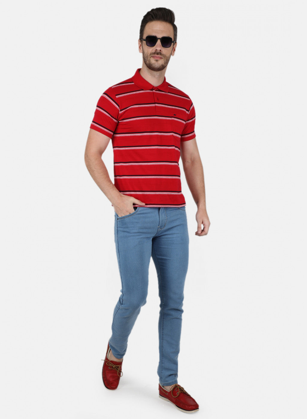 Men Red Stripe T-Shirt