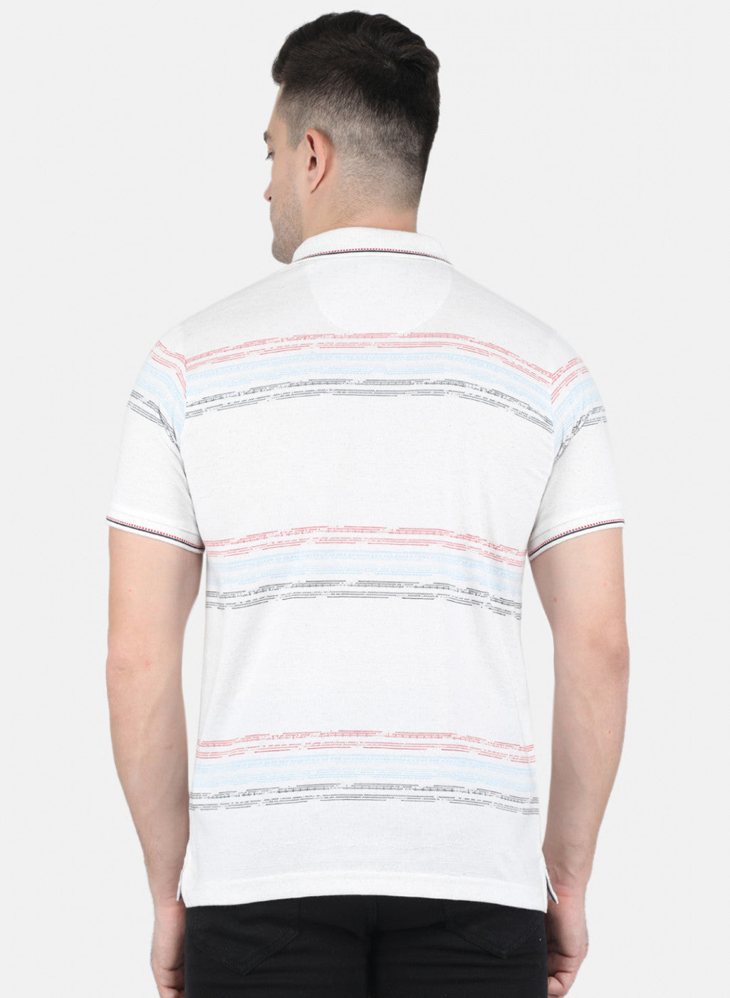 Men White Stripe T-Shirt