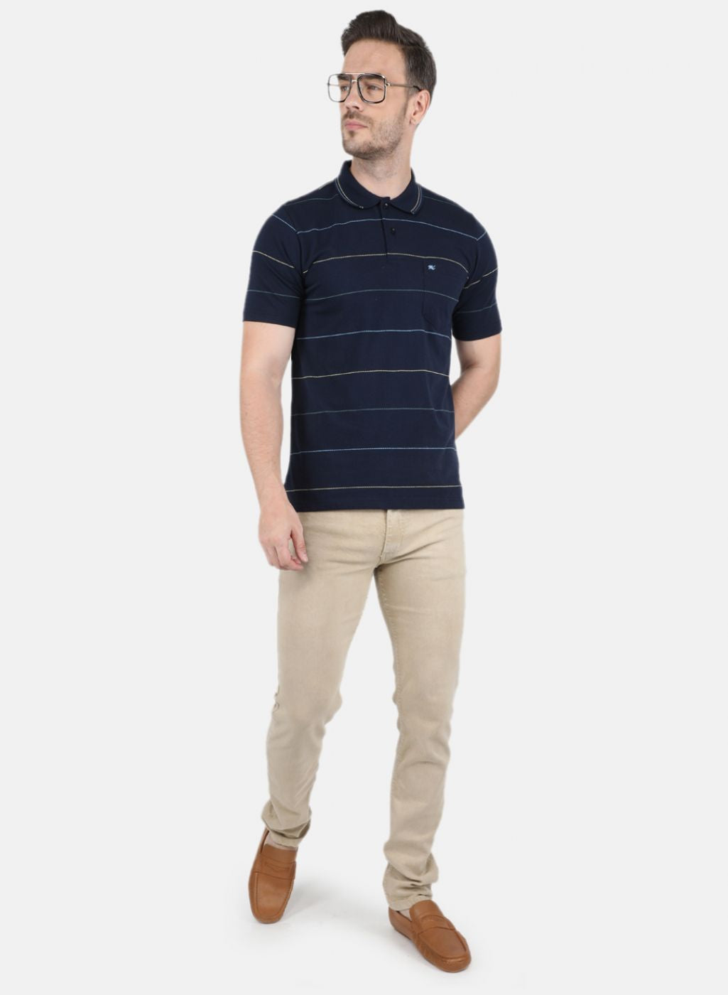 Men NAvy Blue Printed T-Shirt