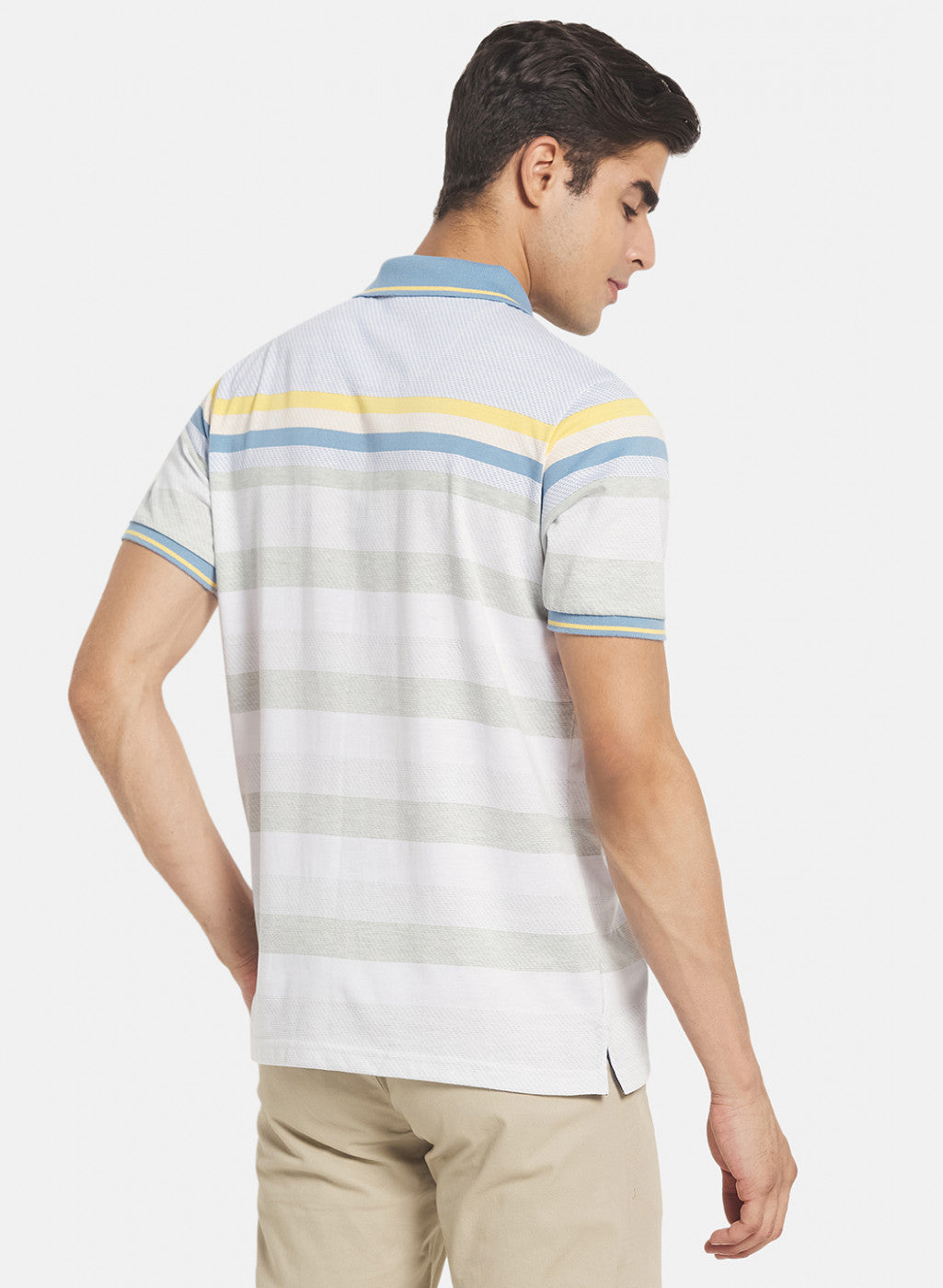 Men Sky Blue Stripe T-Shirt