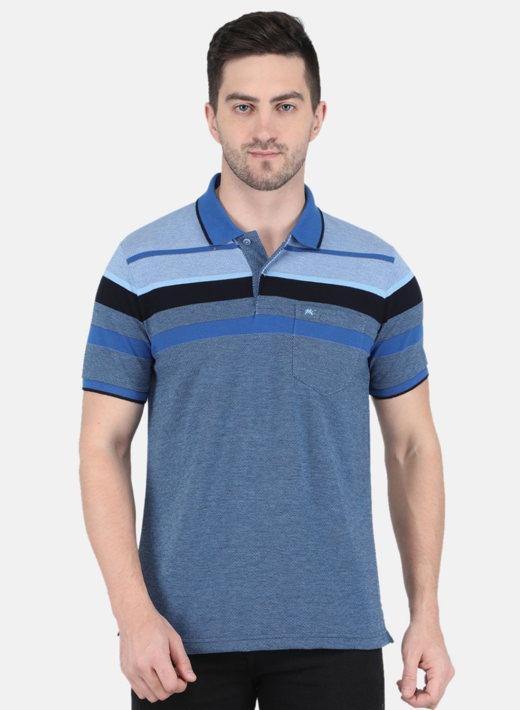 Men Blue Stripe T-Shirt