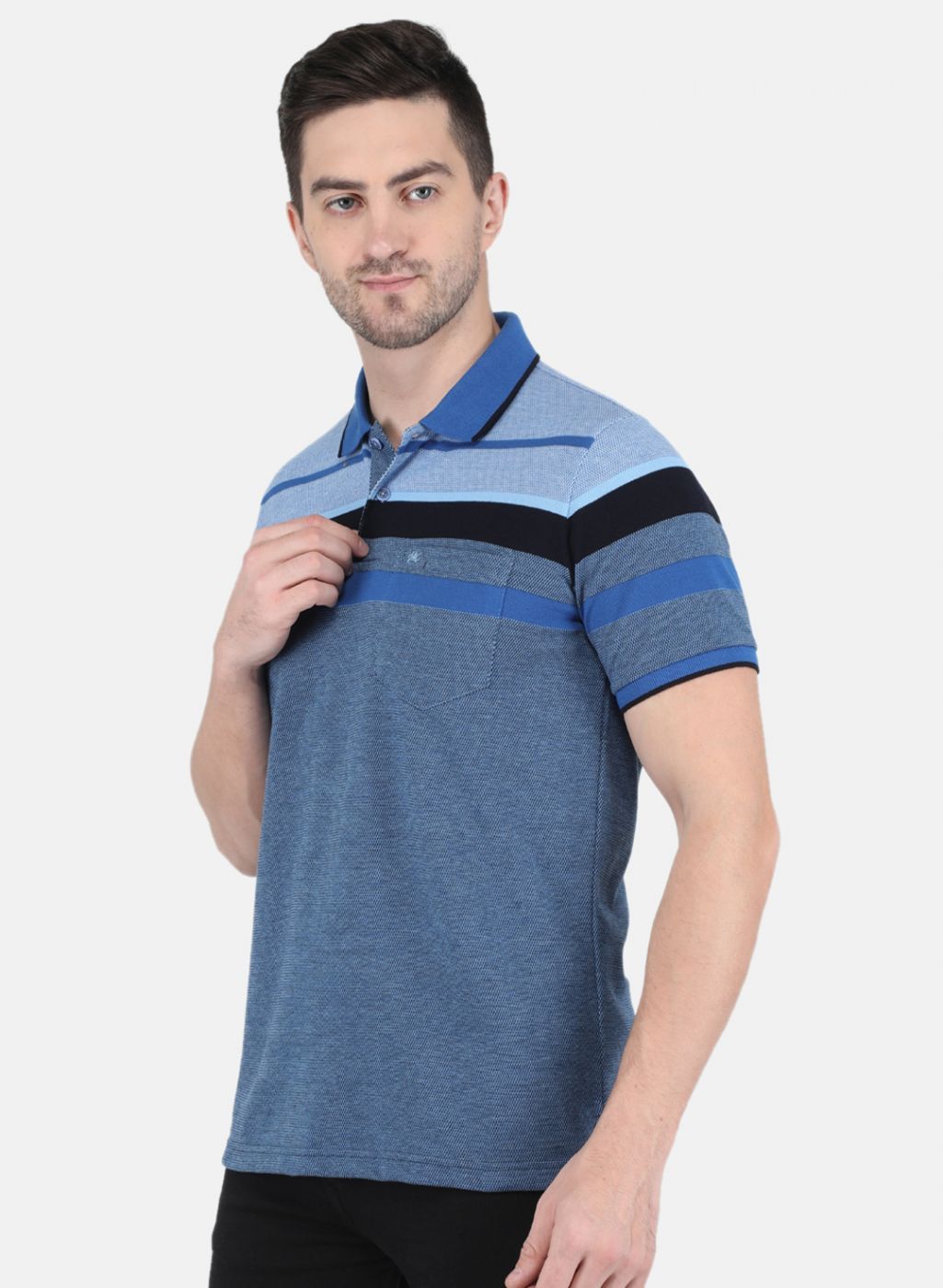 Men Blue Stripe T-Shirt