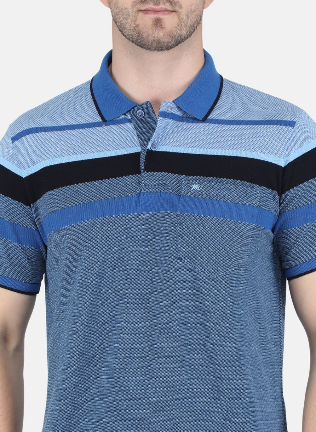 Men Blue Stripe T-Shirt