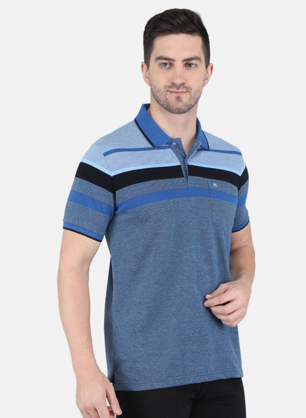 Men Blue Stripe T-Shirt