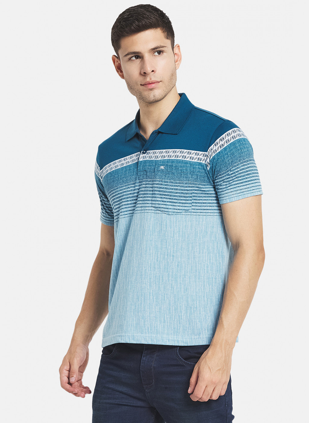 Men Blue Stripe T-Shirt