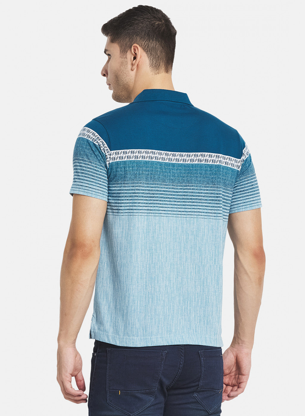 Men Blue Stripe T-Shirt