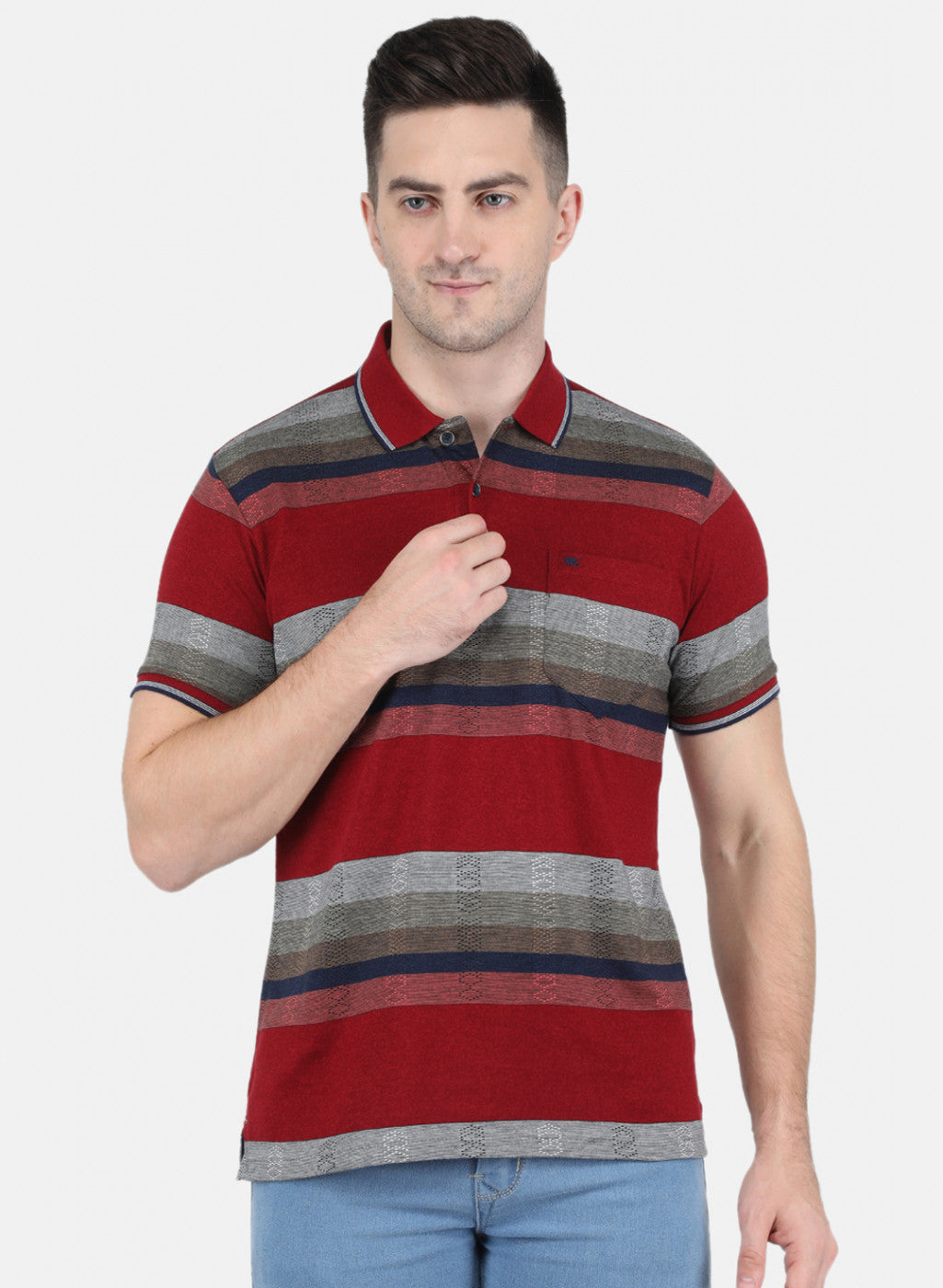 Men Red Stripe T-Shirt