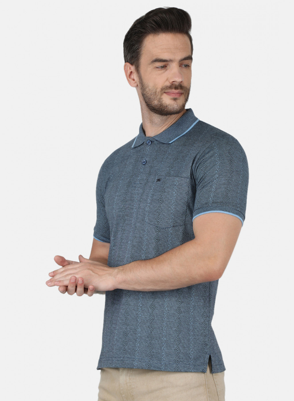 Men Blue Stripe T-Shirt