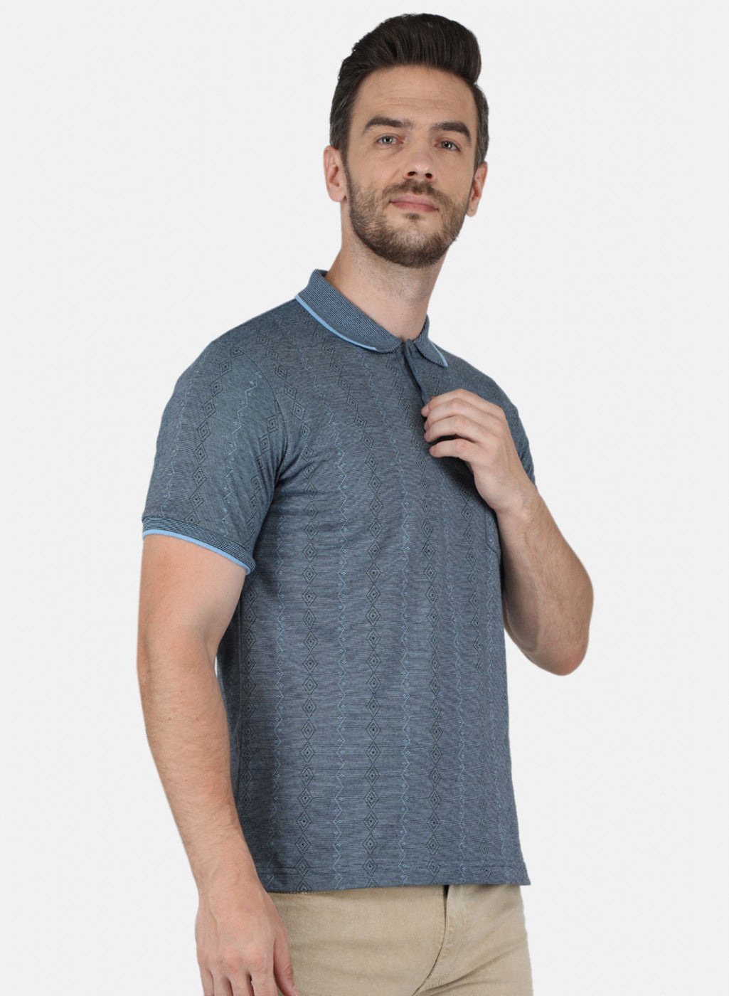 Men Blue Stripe T-Shirt