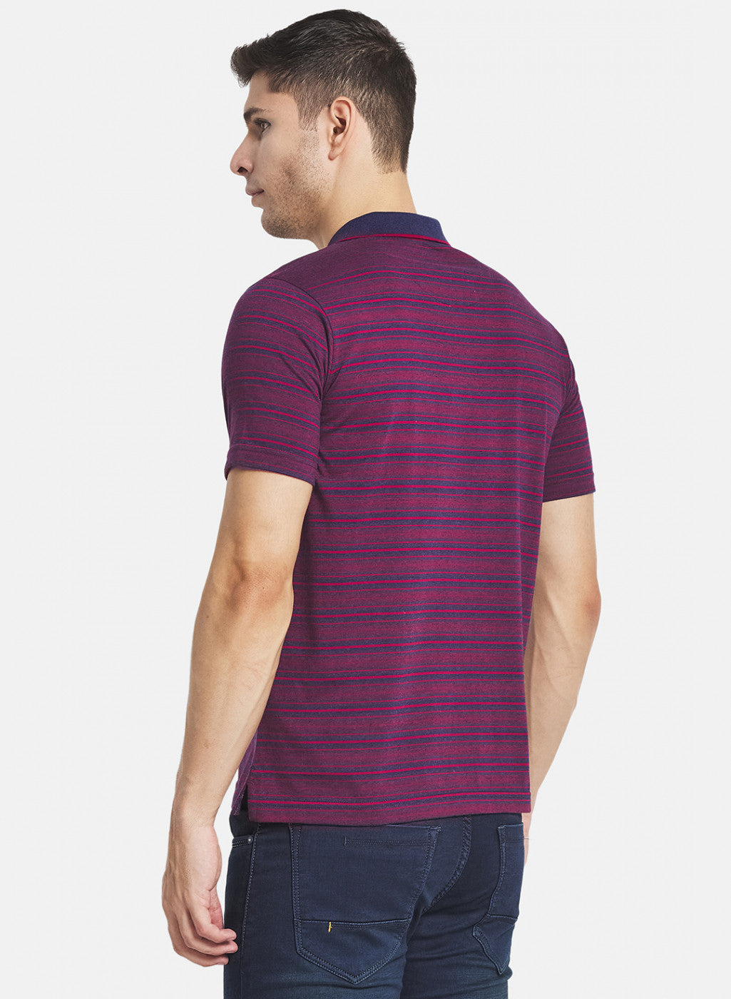 Men Purple Stripe T-Shirt