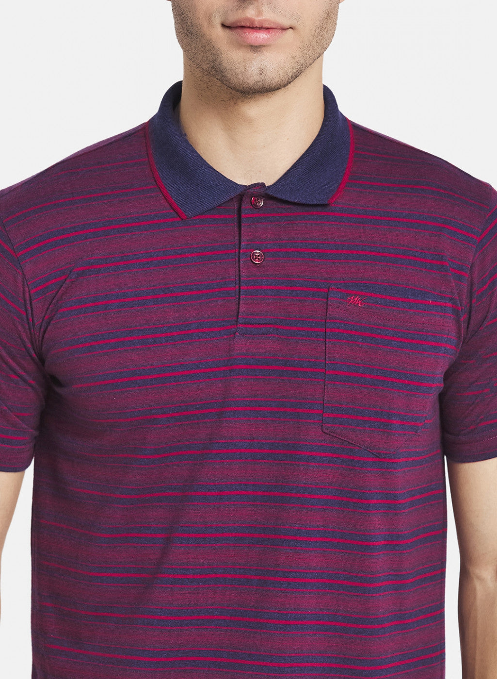 Men Purple Stripe T-Shirt