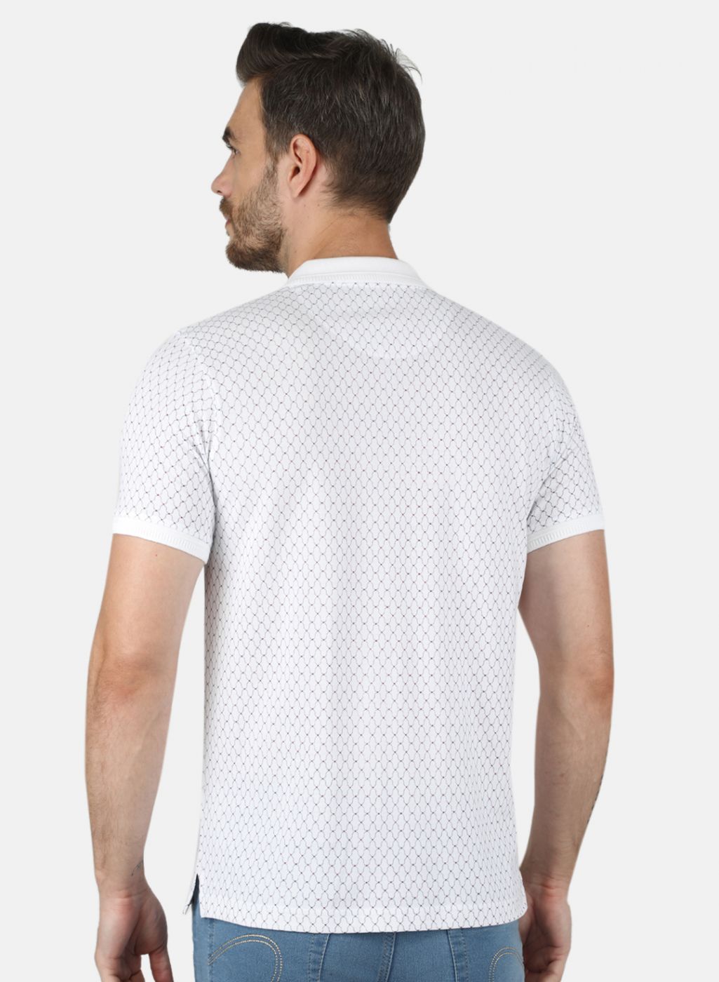 Men White Stripe T-Shirt