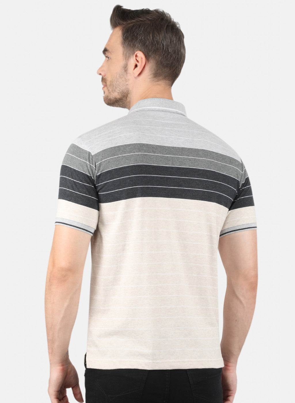 Men Grey Stripe T-Shirt